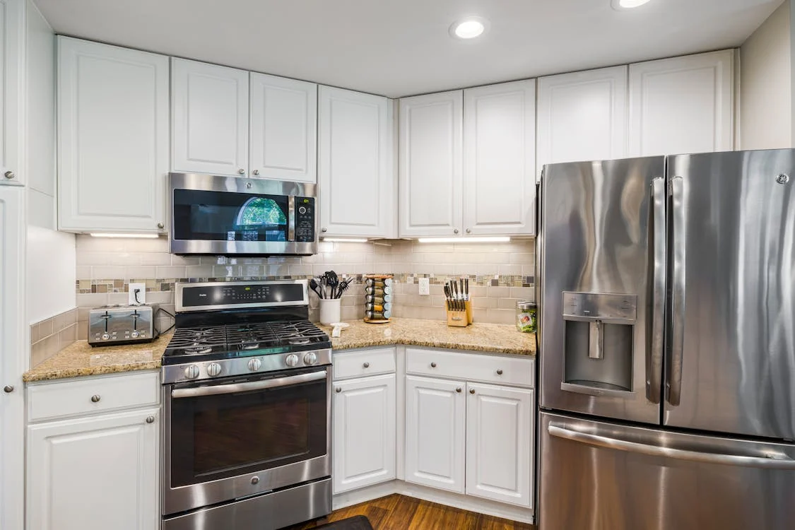 Empty kitchen with appliances